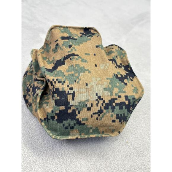 USMC Hat Cap Fitted Mens Small Woodland MARPAT Camo Garrison Eight Point EGA - Picture 4 of 7